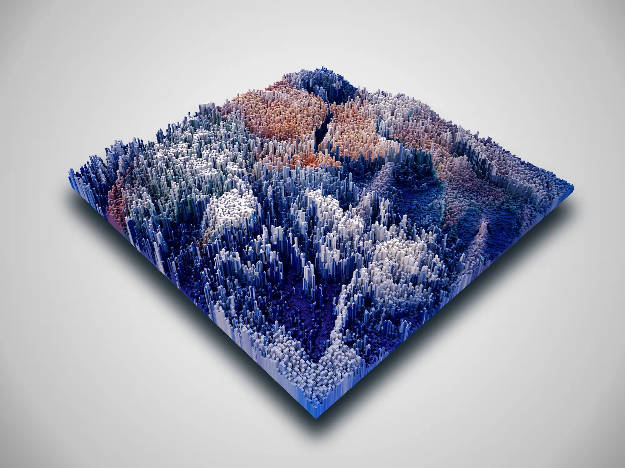 Abstrakte Illustration einer dreidimensionalen Landschaft