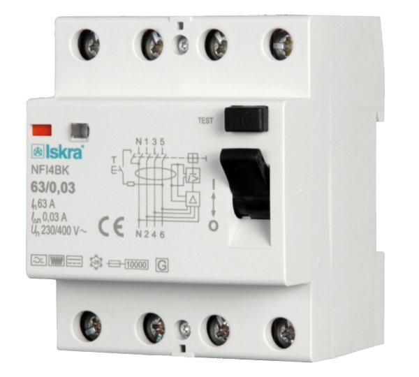 FI Typ B-Schalter 40A 0,03A 4P DFS4 A EV (RCCB)